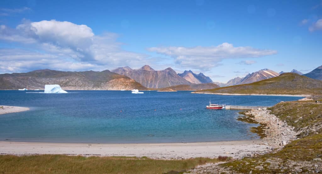 View of the dock at Uunartoq Hot Spring near Qaqortoq