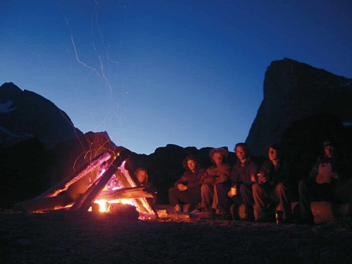Sitting at a bornfire