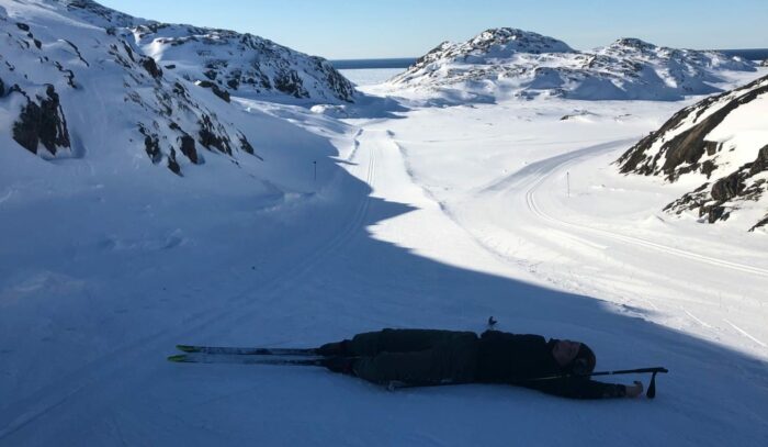 A little break during country skiing