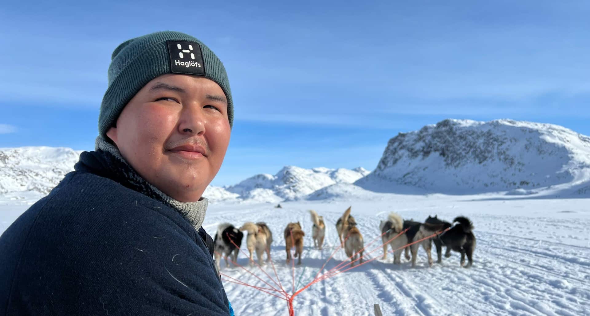 Dog sledding musher in Sisimiut