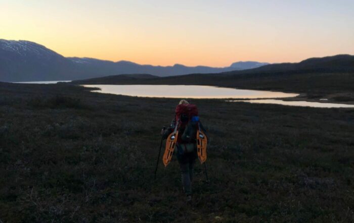 hiking in the night near kapisillit