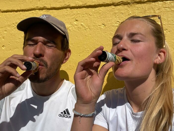 drinking underberg after hiking from nuuk to kapisillt