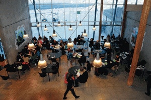 The canteen with stunning views - Greenland University Ilisimatusarfik